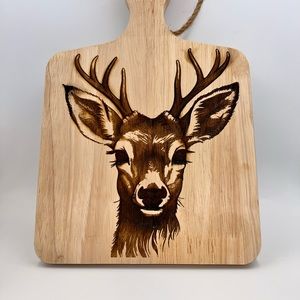 Laser Engraved Deer Cutting Board.